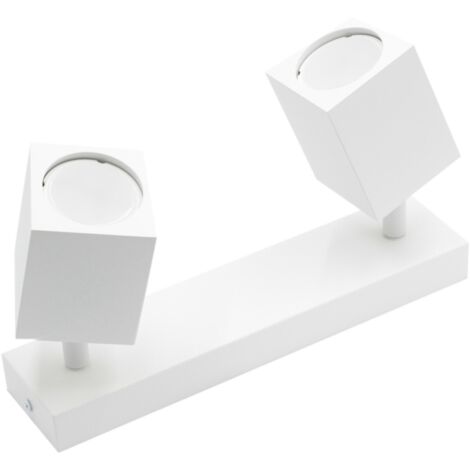 Applique plafond blanc métal 2xGU10 Quantus II IdeaLED (1/3)