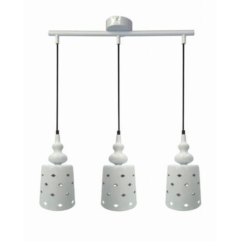 Suspension Candellux HAMP blanche 3xE27 métal réglable (1/3)