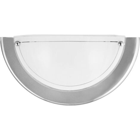 Mur lumière verre métallique Ufo chrome / verre opale Ø31cm