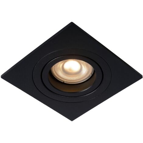 Spot encastré carré noir orientable GU10 50W Lucide (1/2)