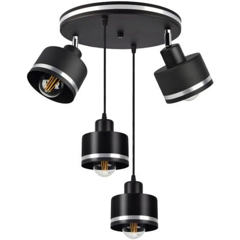 Suspension Candellux WAMA 4xE27 noir/argent 37cm métal (1/2)