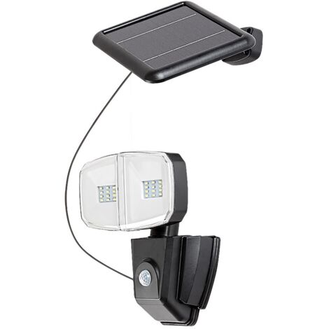 Lampe murale zlarin plastique noir LED 12W IP44 4000K L: 20cm B: 12cm H: 23cm avec capteur (1/5)