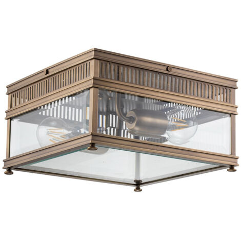 Elstead Holborn Plafonnier décoratif extérieur à 2 lumières, bronze foncé IP44 (1/5)