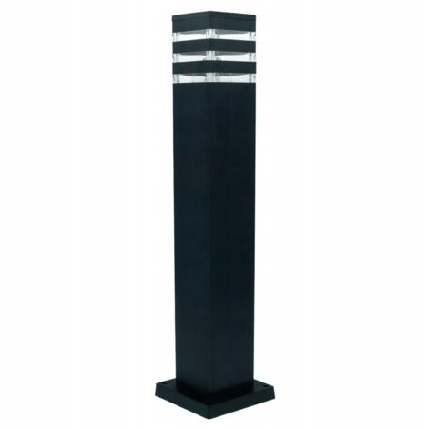 Borne jardin carrée 60cm E27 30W noire IP54 Sagitta (1/5)