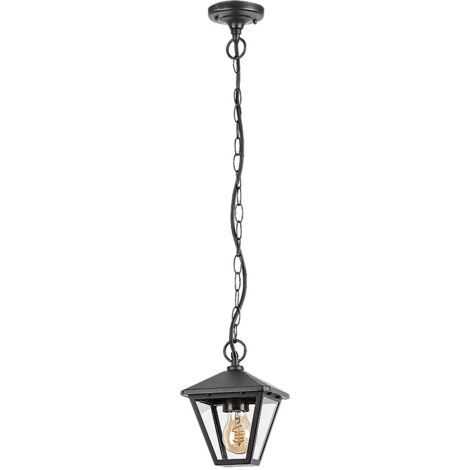 Lampe suspendue paravento aluminium noir E27 40W IP44 L: 16 cm mâtable (1/5)