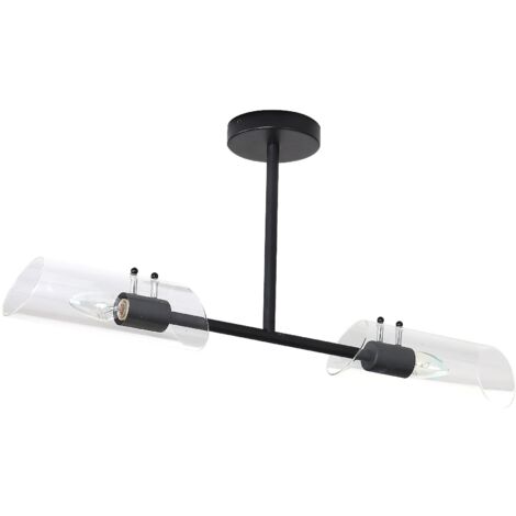 Plafonnier SDB noir verre 2xE14 Teodoro Rabalux IP44 (1/3)