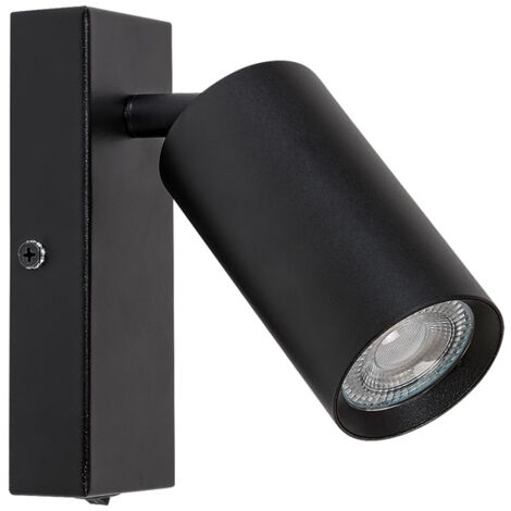 Spot Light Solo Metal Black Gu10 1x Max 25W L: 6cm B: 15cm Ø5,5 cm avec interrupteur (1/2)