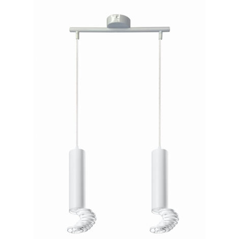 Suspension Candellux Tuba blanche 2xGU10 50W H100cm (1/3)
