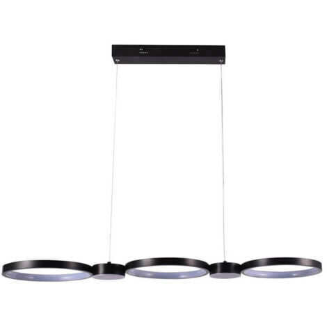 Lampe de salle à manger suspension lampe LED anneaux design lampe noire L 97,4 cm (1/5)