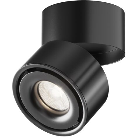 Plafonnier LED Maytoni Yin noir 15W 4000K carré 10cm (1/3)