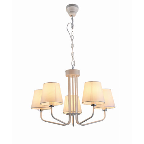 Suspension Candellux York blanc/rose 5xE14 gradable Ø72 (1/2)