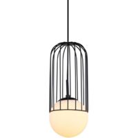 Italux Matty - Pendentif suspendu moderne noir 1 lumière avec abat-jour noir, blanc, E27