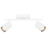 Plafonnier barre blanc 2 spots orientables GU10 Italux Tris
