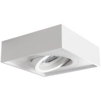 Anneau décoratif blanc - Spot encastré carré - Aluminium - Réglable 30°
