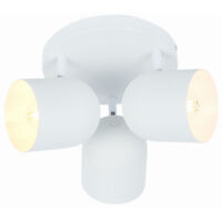 Plafonnier Candellux Azuro métal blanc orientable 3xE27