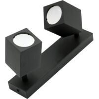 Applique noire métal 2xGU10 Quantus II IdeaLED ID-6102