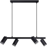 Suspension PARIS Polux noire 4 spots GU10 alu 117cm