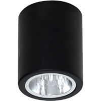 Spot plafond noir rond Ø9cm E27 15W Downlight Luminex