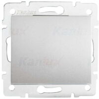 Interrupteur simple encastré - Argent - 71x71mm - 10AX - LOGI