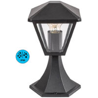 Lampadaire extérieur Paravento IP44 1xE27 aluminium, verre noir Rabalux