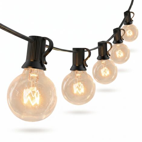 Guirlande lumineuse extérieure filaire 30m IP44 – 50+2 ampoules G40 blanc chaud – Décoration jardin, mariage, Noël