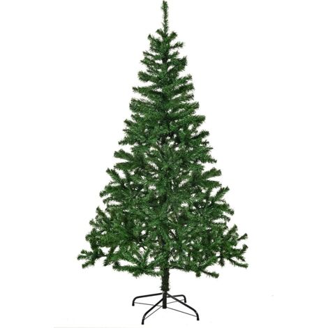 Sapin de Noël artificiel GIGALUMI 180 cm, pliable, vert, 500 branches en PVC, support en métal, décoration de Noël intérieure et extérieure (1/5)