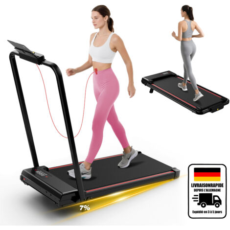 Wowttrelax – Tapis de course pliable 1 à 8 km/h – Moteur 1400W – Écran LED – Télécommande – Dimensions plié 115,5 x 56,5 x 11,8 cm – Poids max 120 kg