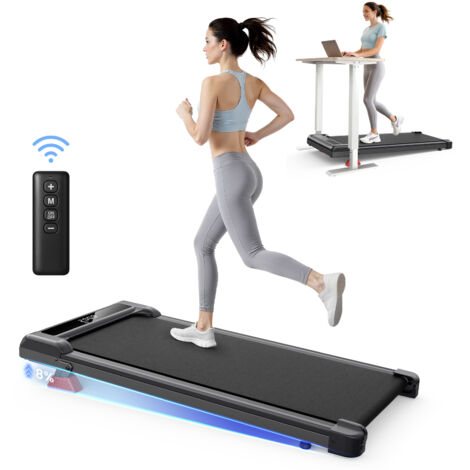 Tapis de marche 3 en 1 avec inclinaison jusqu'à 8 %, silencieux, moteur sans balais de 3 CV, vitesse de 1 à 10 km/h, avec télécommande - Noir