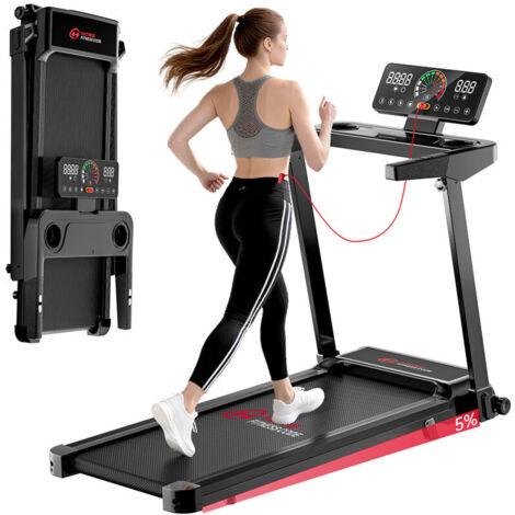 Tapis De Course Pliable Q8 Avec Tapis, Vitesse 1-12 Km/h, Inclinaison Manuelle 5 %