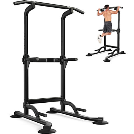 Barre de traction , Pull-Up Bar-10 niveaux (170-210cm) Réglage en hauteur, Power Tower Multifunction Station Dips, Charge max 200kg