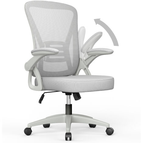 Fauteuil de Bureau Xhomrattan, Chaise Ergonomique à roulette, Hauteur Ajustable, Soutien Lombaire Dossier Règalable, Poids Max 150kg,Gris
