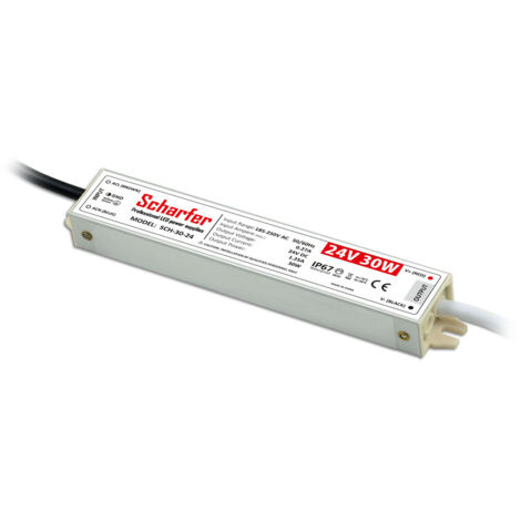 Transformateur LED 220V 24V étanche 30W IP67 1.25A universel Scharfer SCH-30-24