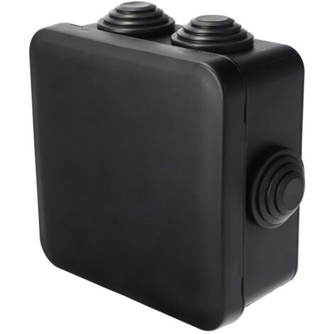 Boîte de drivation tanche en saillie, presse-étoupes, fermeture à clic 85x85x45mm IP55 noir EDO Technic