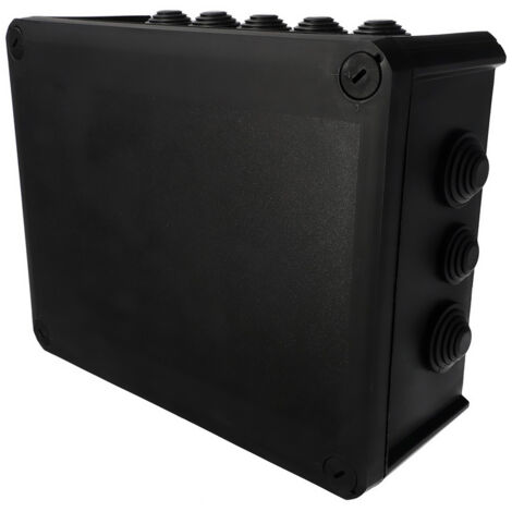Boîte de dérivation étanche en saillie, presse-étoupes, couvercle à visser 240x190x95mm IP66 noir EDO Technic (1/5)