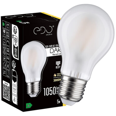 Ampoule à filament DARI LED 5W 1050lm E27 3000K chaud A60 Classe A EDO Solutions (1/5)