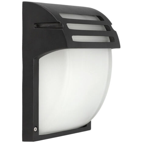 Edo Solutions – Applique extérieure ZOFIN S E27 IP44 noir aluminium – Diffuseur en verre – Montage en saillie – Résistante aux intempéries (1/5)