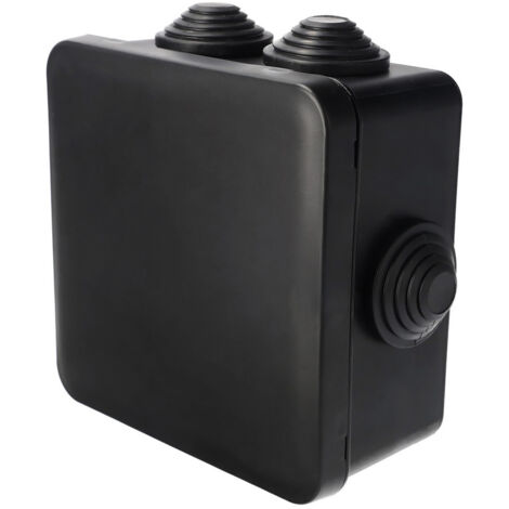 Boîte de dérivationétanche en saillie, presse-étoupes, fermeture à clic 100x100x50mm IP55 noir EDO Technic