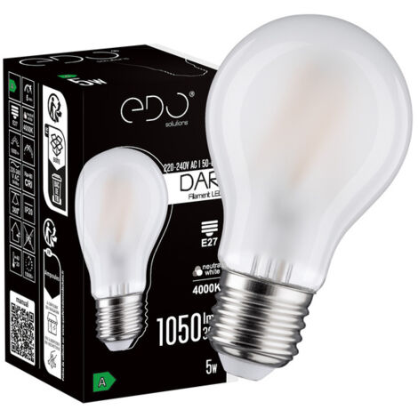 Ampoule à filament DARI LED 5W 1050lm E27 4000K neutre A60 Classe A EDO Solutions (1/5)