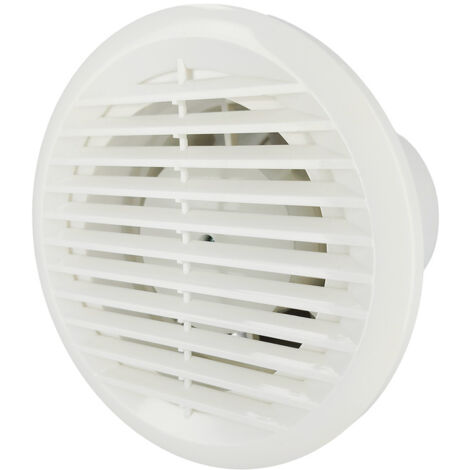 Aérateur classique simple flux rond 100 mm – Débit d'air 100 m³/h – Bruit 43 dB – Matériau ABS – Pour salle de bain, WC, cuisine – Horoz Electric