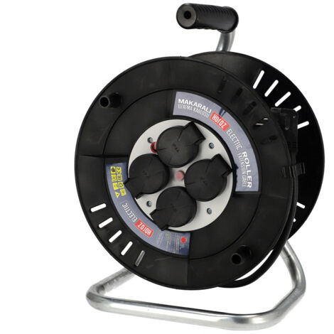 Enrouleur électrique 4 prises 2P+T IP44 noir 3×2,5mm² 20m 310.120.302 HOROZ (1/5)