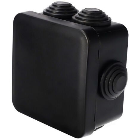 Boîte de dérivation étanche en saillie, presse-étoupes, fermeture à clipser 70x70x35mm noir IP55 EDO Technic (1/5)