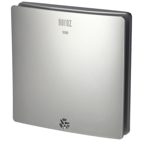 Aérateur simple flux carré 100 mm – Débit d'air 100 m³/h – Bruit 43 dB – Matériau ABS – Pour salle de bain, WC, cuisine – Horoz Electric