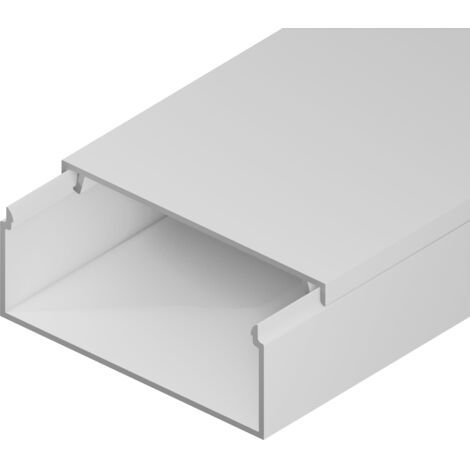 Edo Solutions – Goulotte électrique 100 mm x 40 mm – Longueur 2 m – PVC blanc – Clip pour installation facile – Protection câbles électriques - EDO777735