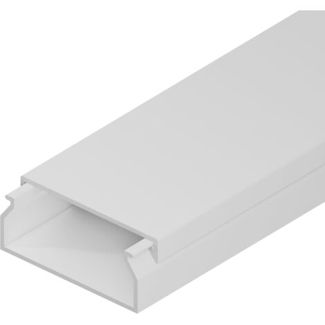 Edo Solutions – Goulotte électrique 2m 40x16mm en PVC blanc – Système de fermeture à clip – Installation discrète des câbles électriques - EDO777730