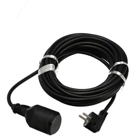 Rallonge de jardin noire 10 m (3x1,5 mm²) IP44 prise Schuko Type F - 800.810.110 - HOROZ