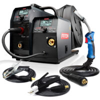 PATON ProMIG-350-15-4-400V Soudeur MIG – 400V, 15-4 – Kit professionnel avec torche, porte-électrodes et pince de masse, utilisable avec ou sans gaz
