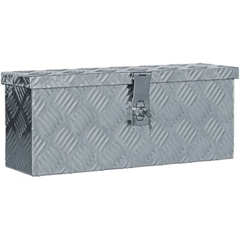 vidaXL Aluminiumkiste 48,5 x 14 x 20 cm Silbern