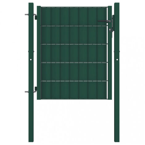 Zauntor PVC und Stahl 100x81 cm Grün vidaXL