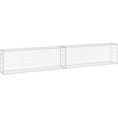 vidaXL Gabion Wall with Covers Galvanised Steel 300x30x50 cm