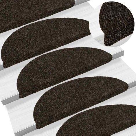 Stufenmatten Selbstklebend 5 Stk. 56x17x3 cm Dunkelbraun Halbrund vidaXL